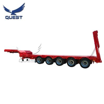 China Truck Trailer 80-100tons Equipment Vehicle Transport 5 Axles 6 Axles Self Steering Lowbed Truck Semi Trailers for sale