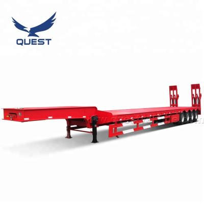 China High Quality Truck Trailer 80T Carrier Tractor Trailers 4 Axles Low Bed Hydraulic Truck Semi Trailer For Sale for sale