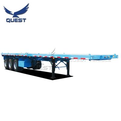 China Fabrica 3 Ejes 40 Ton Semi Trailer Truck Trailer SEARCH Vehicle Steel Remolque De Plataforma Remolque De Contenedores Truck Trailer SEARCH China for sale