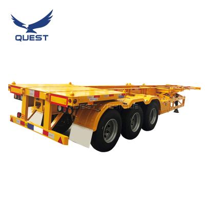 China SEARCH Best Price Tri Axles 20ft 40feet 45ft Skeleton Container Semi Trailer Truck Trailer for sale