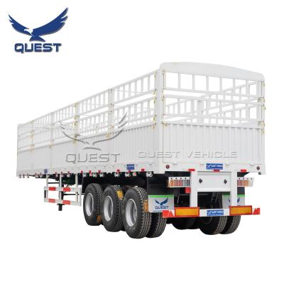 China Truck Trailer SEARCH VEHICLE 3 Axle 50-80tons 4 Axle 50-80tons Barrier Semi Trailer Enclosed Pickup Side Wall Cargo Trailer Barrier for sale