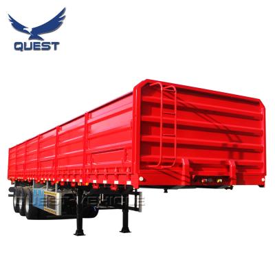 China Grain Transport 3 Axles Truck Trailer 60 Ton Side Wall Semi Trailer Side Panel Cargo Trailer For Sale for sale