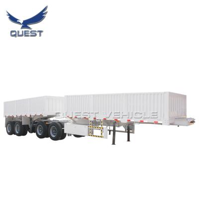 China Truck Trailer 6M x 12M 20ft+40ft Link Flatbed Trailer , Superlink Trailer With Side Walls For Africa for sale