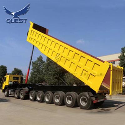 China Truck Trailer Ghana 100ton 44 Cubic Meter Dumper Semi Trailer Tipper Trailer 6 Axles Dumper Truck Trailer for sale