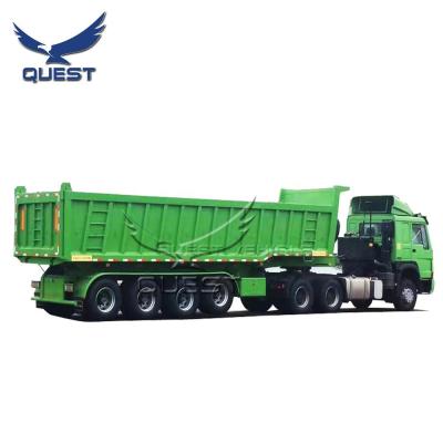 China Truck Trailer RESEARCH 4 Axles 60ton 80ton 100ton U Shape Dump Trailer Price Rear Dump Semi Trailer Tipper Trailer for sale