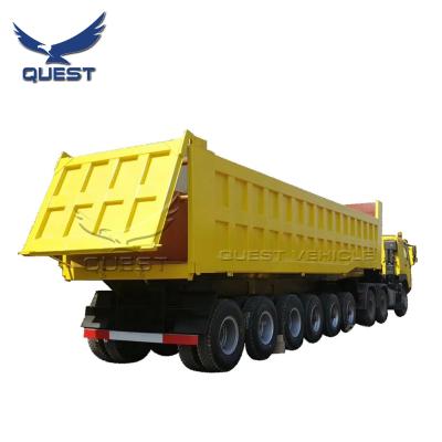 China Truck Trailer 6 Axle 100 Ton Coal Sand Gravel Transport Tilting Dumper DumpTruck Tipper Semi Trailer For Sale for sale