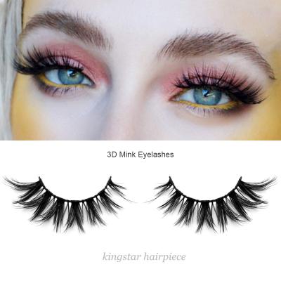 China Wholesale natural lashes3d lashes 25mm lashes 25mm mink 3d mink eyelash natural soft with eyelash box packing for sale