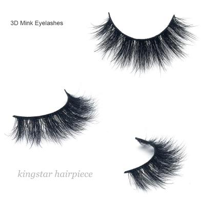 China Good Quality Natural Soft Eyelash 3D Strip Mink Eyelashes Strip Eyelashes Private Label Mink for sale