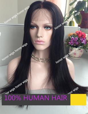 China F781 Silky Straight Wave Front Bleached Knots Full Lace Wig 8inch-24inch Indian Hair Silky Straight 100% Density 100% Size Personal Wigs for sale