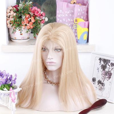 China Silky straight F744 Chinese human hair full lace wig with silk top 4x4inch #12 color 18