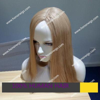 China JH54 Silky Straight Wig 100% Jewish Chinese Virgin Hair In 18inches Current All Hair Same Length With Big Layers Silk Top 4x4inch Wigs for sale