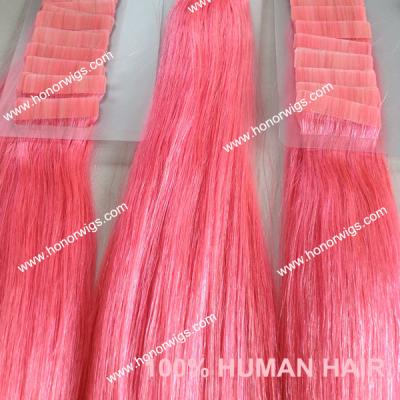 China HX96 100% Silky Straight Hair Bright Pink Color 20