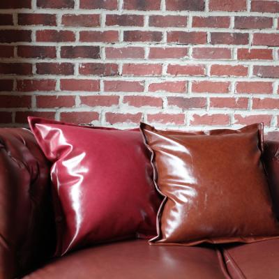 China Anti-Static PU Leather Pillowcase Water Resistant Leisure Pillowcase Waterproof Leather Cushion Covers 45X45cm for sale