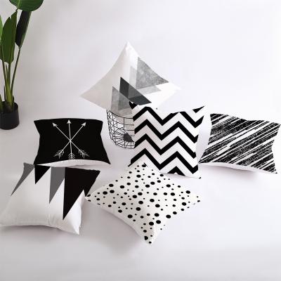 China 2021 Modern Geometric Abstract Printing Amazon Car Cushion Cover Hot Sale Home Sofa Anti-Static Decorative Seat Pillowcase for sale