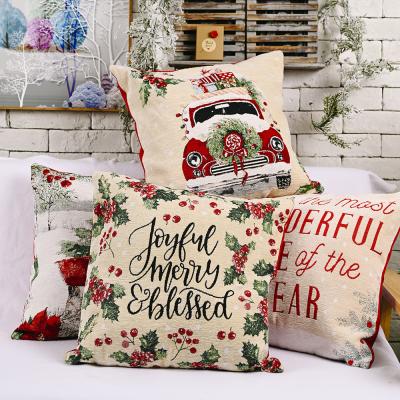 China Wholesale Printed Cygnus Polyester Tile Cover Letter Christmas Pillow Cushion Cover Nondisposable for sale