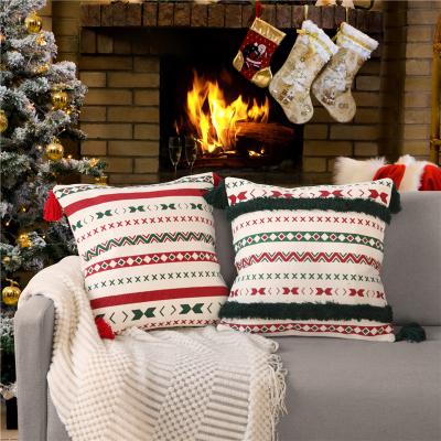 China Cygnus Anti-Static Square Cotton Geometric Cushion Covers 2021 Christmas Decoration Sofa Printed Throw Pillow Cover for sale