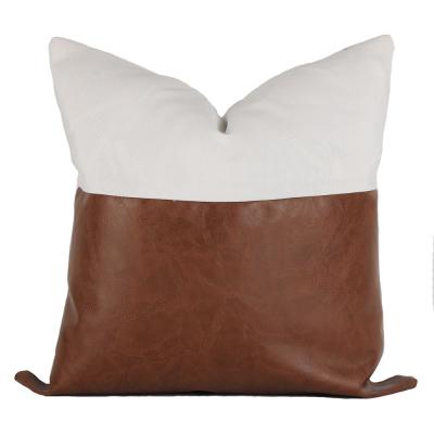 China Custom Luxury Leather Sofa Cushion Cover Hotel Sofa Decoration Couch PU Pillow Cover for sale