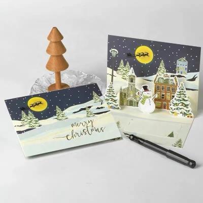 China Custom Paper Europe Christmas Tree Greeting Pop Up Cards for sale