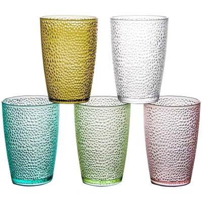 China Cute Acrylic Drinking Glasses Plastic Stackable Water Tumblers In Jewel Tone Colors Cup for sale