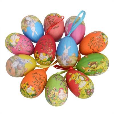 China Vintage High Quality Customized Style 8 10 12 15 18 20 25 30 Cm Easter Paper Decoration Egg Hanging Ornaments Mache Pulp Easter Eggs for sale