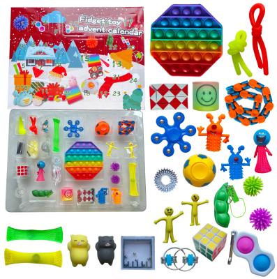 China Custom high quality handheld toy silicon tube tube silicon tube advent calander push noise fidgety spinner toy for game and fun 15*15*2cm(bag) Opp) for sale