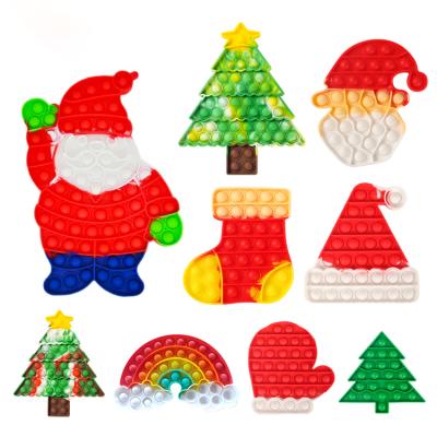 China Educational toy 15*15*2cm (factory outlet rainbow spot cartoon fruit animal Santa Claus pioneer toy push bubbles snapper bag d 'opp) for sale