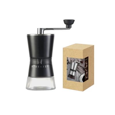 China Sustainable Durable 18/8 Stainless Steel Matte Black Porcelain Ceramic Burr Core Valve Grinding Coffee Bean Grinder for sale