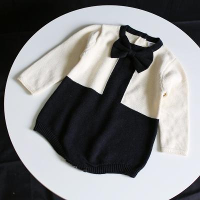 China 100% Wool Luxury Cotton Baby Jumpsuit INS Girl Sweater Romper Knitting Rising Clothes For Babies for sale