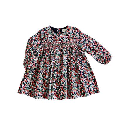 China New Washable Spring and Autumn Girls Handmade Embroidered Long Sleeve Baby Dress Princess Dress Retro for sale