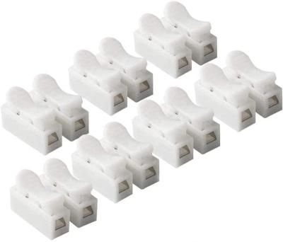 China LED 2 2 Wire Ch-2 Mini Press Clip Type Lead Wire Connectors Insulation Connector White 10a 0.5-2.5mm2 Pc+steel 2/3pin for sale