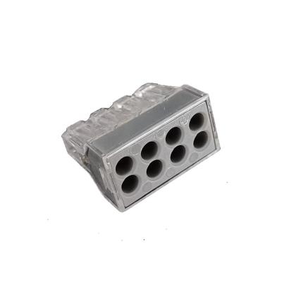 China Nylon+copper 400V 773 Series 8 Way Screwless LED Power Terminal Block Push In Wire Connector 773-108 for sale