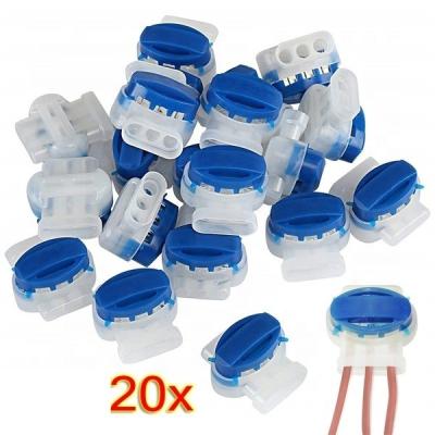 China Household / Industrial Use 20pcs Directly Buy Waterproof Gel Filled 3 Wire U Contacts 314 Splice Self-Stripping Electrical Connector for sale