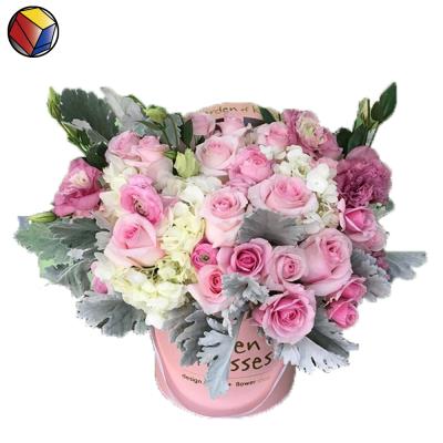 China Handmade High Quality Luxury Cardboard Packaging Round Box For Flower for sale