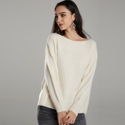 China Breathable Boaat Drop Shoulder Women Knit Pullover Wool Sweater Knitted Clothes for sale