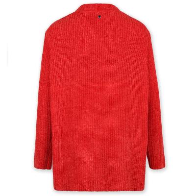 China Breathable Women Knit Red Ugly Knitted Sweater Clothes V Neck Long Sleeve Ladies Knitted Cardigan Knitted Clothes for sale