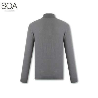 China 20ALM010 High Quality Anti-Shrink Mens Wool Sweater Zipper Men Knitted Cardigan Long Sleeve Turtle Neck Stand Collar Sweater Knitted Clothes for sale