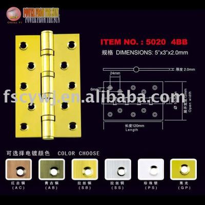 China gold plated 5 inch furniture hinge steel CY5020 ball bearing for sale