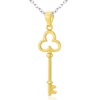 China High Quality Exquisite Gold Plated Key Pendant Necklace 925 Sterling Silver Necklace Gift Jewelry for sale