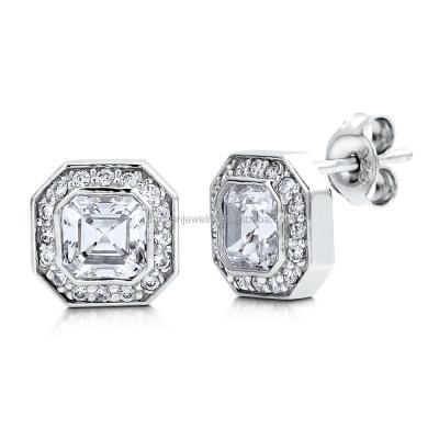 China Lead and Nickel Large Diamond Stud Earrings For Men Free 925 Sterling Silver Earrings Silver Daily Wear Earrings for sale