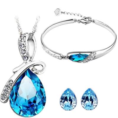 China Lead And Nickel Free Trending Products Ceylon Blue Sapphire 925 Silver Jewelry Display Set for sale