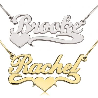 China Fashionable 14k Gold Plated Factory Cheap Wholesale Fashionable Necklace Double Name Necklace for sale