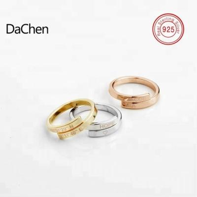 China FASHIONABLE Modern Custom Stackable Skinny Rings Name Ring Personalized Coordinates Longitude Latitude Bar for sale