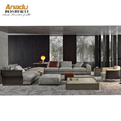 China Large Size (Size) Brand 2022 Style Design Sofa Set (Size) Gray Sofa Set Adjustable High Quality Living Room Modular Italian Fabric for sale