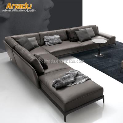 China Living Room Sectional Sofa Set by Italian Genuine Leather Sectional Sofa for sale