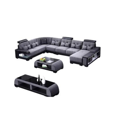 China (Height) Adjustable Adjustable (Height) Led Large Sofa U Shape For Home Living Room Furniture Sofa Set Modern Sofa for sale