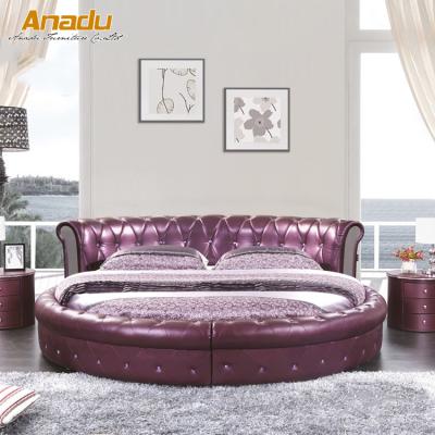 China Round RT8750 Modern Leather Soft Bed Soft Bed 2017 New Soft Bed for sale