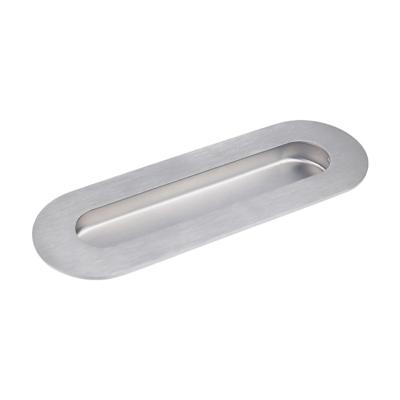 China Modern Oval Sliding Door Handles Embedded Stainless Steel Sliding Door Handle With Concealed Screw for sale