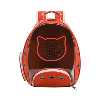 China Pet Cat Bag Outdoor Travel Backpack Breathable Portable Carrier Bag For Cat And Dog Space Pet Backpack Transparent Bag For Pets for sale