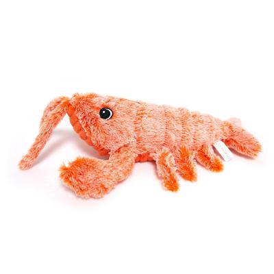 China Customized Filling Popular Small Animals Dog Stuffed Toy USB Plush Toy Calming Doll For Pets Jumping Stuffed Doll Shrimp Toy for sale