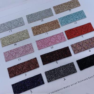 China A4 Cut Leather Vinyl Sheets Glitter Chunky Faux Leather Waterproof Leather Glitter Sheets for sale